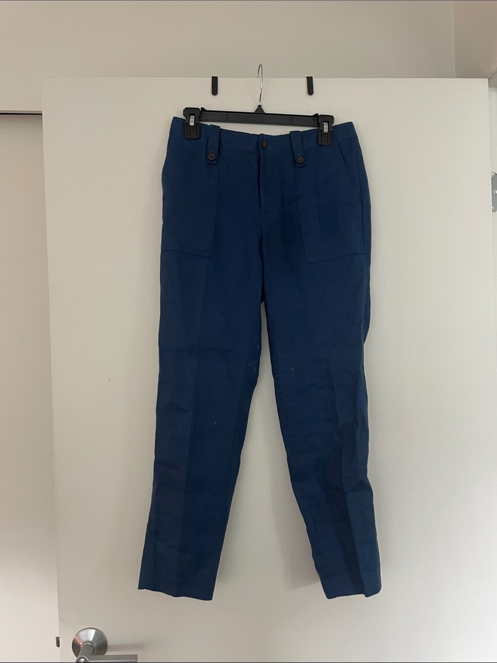 Women’s Blue Casual Linen Trousers